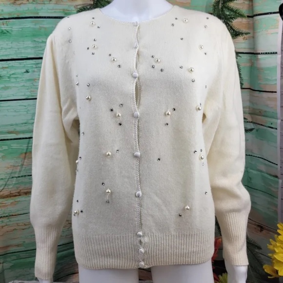 L’ULTIMA Lambswool Angora Blend Designer Collection Cardigan - Picture 2 of 7